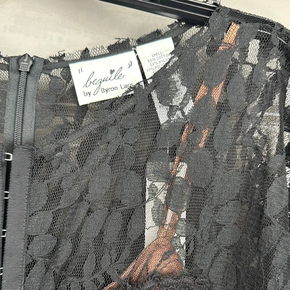 Byron Lars for Anthropologie Carissima Black over nude Lace Midi Dress - Picture 4 of 11